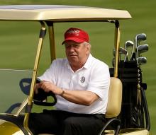 AI generated photo of Trump golfing
